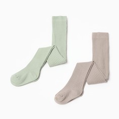Колготки детские Крошка Я BASIC LINE, бежевый, зеленый, 68-74