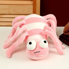 Мягкая игрушка Паук, 27 см, розовый No Brand