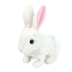 Кролик интерактивный на батарейках белый Мягкая игрушка прыгающий Зайчик No Brand