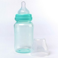Бутылочка для кормления, широкое горло, 270 мл, бирюзовый/салатовый Mum&Baby