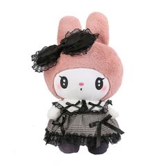 Игрушка мягкая Куроми аниме, девочка Kuromi черный, розовый, 22 см No Brand