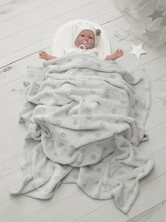 Плед для новорожденных Baby Nice MICRO VELUR, 100х140 см, Горох, серый, MV31364/3GY