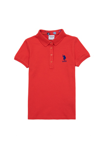 Поло детское US Polo Assn G084SZ0110TP01-IY022, ярко-коралловый, 128