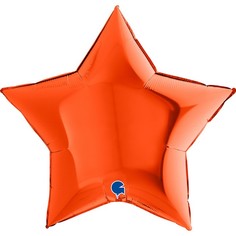 Шар фольгированный 9" мини-фигура "Звезда оранжевая" (5 шт) No Brand