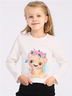 Лонгслив детский Апрель 349дев001Д1Р, сливки Лео с бабочкой, 110