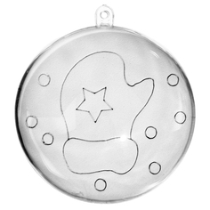 Поделка Школа талантов Ёлочное украшение Варежка 8 см 2 шт, краски 6 цв по 2 мл, кисть