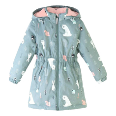 Куртка для девочки Crockid Зимний лес утепленная свинцовая р 98-104