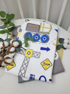 Набор пеленок непромокаемых "Стройка" 2шт 70*100см No Brand