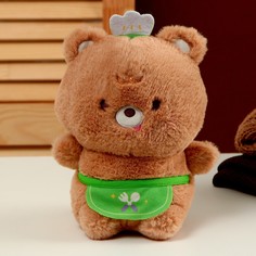 Мягкая игрушка Мишка поварёнок в фартуке, коричневый, 20 см No Brand