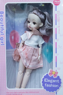 Кукла Beautiful girl шарнирная в розовой юбке платье 30СМ