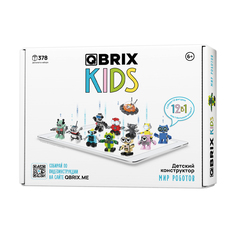 Конструктор QBRIX KIDS Мир роботов коллекционный набор 12 в 1, 378 дет