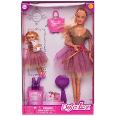 Игровой набор Куклы Defa Lucy Мама и дочка идут в гости в золотисто-розовых платьях