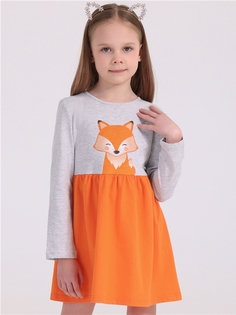 Платье детское Апрель 262дев002Д1Р, светло-серый, оранжевый Рыжий лис, 98