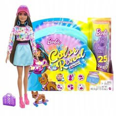 Кукла Barbie Mattel Набор Color Reveal Neon Tie-Dye Барби с 25 сюрпризами Неоновая кукла