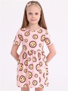Платье детское Апрель 251дев001нД1Р, смайлики на розовом, 92