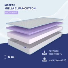Матрас детский Miella Clima-Cotton для новорожденного, двусторонний, массажный 60x120 см