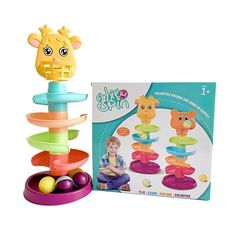 Развивающая игрушка Горка с шариками Жираф No Brand