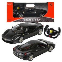 Машина р/у 1:14 Ferrari 488 GTB, цвет черный матовый, светящиеся фары 32,7*16,2*8,8 см Rastar