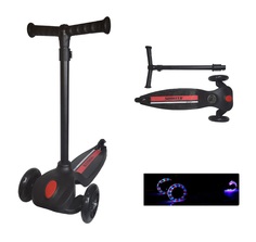 Самокат детский Scooter трехколесный светящиеся колеса Sport Mini сверхпрочный, Черный