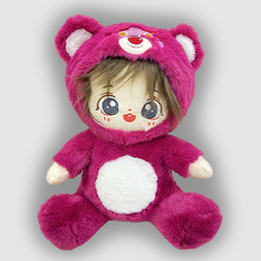 Игрушка мягкая аниме, черный, розовый, 30 см No Brand