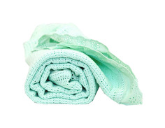 Одеяло вязаное Baby Nice с рюшами мятное, 80x100 см