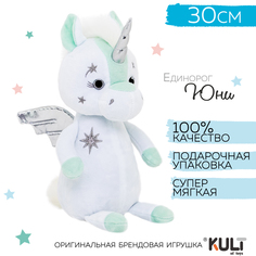 Мягкие игрушки Kult of toys, Единорог Юни белый, мятный 30см