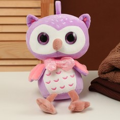 Мягкая игрушка Совёнок, 23 см, фиолетовый No Brand
