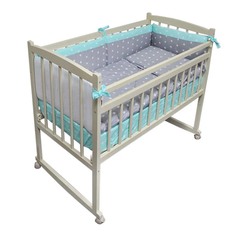 Кровать детская Массив Беби-2 колесо-качалка, слоновая кость