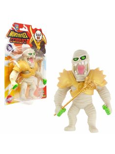 Фигурка 1toy MONSTER FLEX COMBAT, Мумия с золотым посохом-кобра 15см