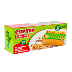 Деревянный комодик сортер Умный малыш 88 картонных карточек Лесная мастерская