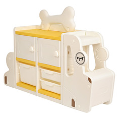 Стеллаж для игрушек с ящиками Pituso Doggie, Бежевый-желтый