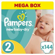 Подгузники для новорожденных Pampers New Baby-Dry 2 (3-6 кг), 144 шт.