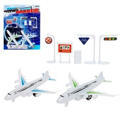 Игровой набор Аэропорт, 2 самолёта, дорожные знаки No Brand
