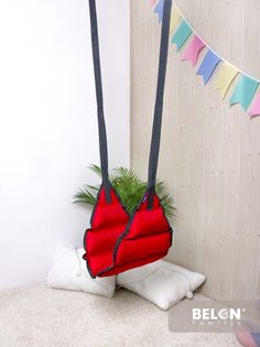 Мягкие подвесные качели Belon familia Листик, красный