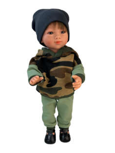 Кукла TuKiTu Марко, в военном стиле, 34 см, арт 22309K56