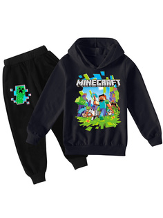 Костюм спортивный StarFriend Майнкрафт Minecraft, черный; зеленый, 140