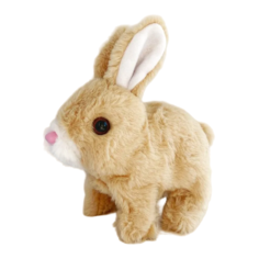 Кролик интерактивный на батарейках бежевый Мягкая игрушка прыгающий Зайчик No Brand