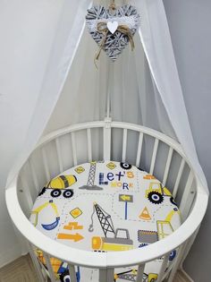 Простынь на резинке на матрас "Стройка (желтые экскаваторы)" d75 No Brand