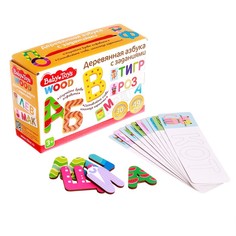Игра развивающая «Азбука деревянная с заданиями» Baby Toys Wood Десятое королевство
