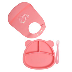 Комплект детской посуды Baby Nice, 3 предмета, розовый