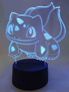 Настольный 3D ночник светильник StarFriend покемон Бульбазавр Pokemon usb 7 цветов 18,5 см