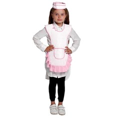 Детский карнавальный костюм "Девочка-продавец", пилотка, фартук, 4-6 лет, рост 110-122 см No Brand