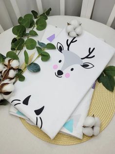 Набор пеленок непромокаемых Мордочки + треугольники 2шт 70*100см No Brand