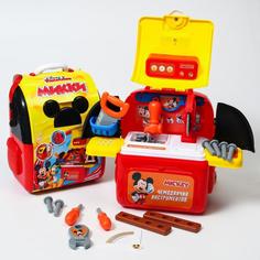 Набор строителя с инструментами игровой "чемоданчик" рюкзак с инструментами, Микки Маус Disney