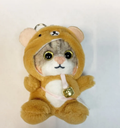 Мягкая игрушка-брелок Original Toys Кот в костюме Мишки, плюшевый, коричневый, 12 см