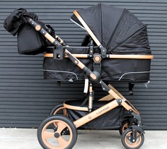 Детская коляска-трансформер 2 в 1 luxmom 518-2, черная, 0+