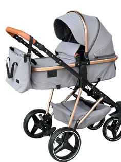 Детская коляска-трансформер 2в1 Ining Baby V7, серая 0+