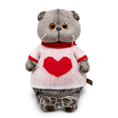 Мягкая игрушка BUDI BASA Ks25-249 Басик в свитере с сердцем 25 см