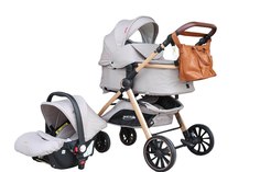 Детская коляска-трансформер 3в1 Teknum X1-D+C, светлый хаки 0+