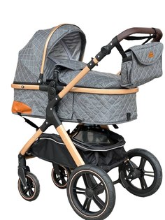 Детская коляска-трансформер 2в1 Ining Baby X1, серая, 0+